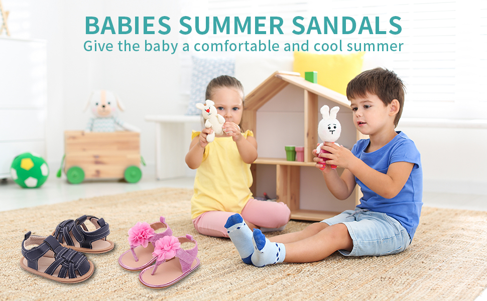 Baby Girls Boys Rubber Sole  Sandals Infant Summer Beach Shoe Outdoor Casua Summer Slipper