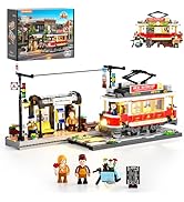 Lumibricks Heritage Tram and Station Lighting Building-Bricks Set - 1274 Pcs City Streetcar Modul...
