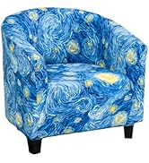 NILUOH Club Chair Slipcover 2 Piece Soft Stretch Barrel Chair Covers Tub Chair Cover Spandex Armc...