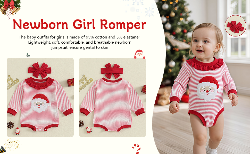 Newborn Girl Christmas Romper