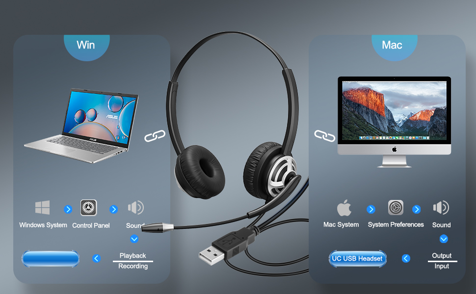 usb headset with microphone for pc