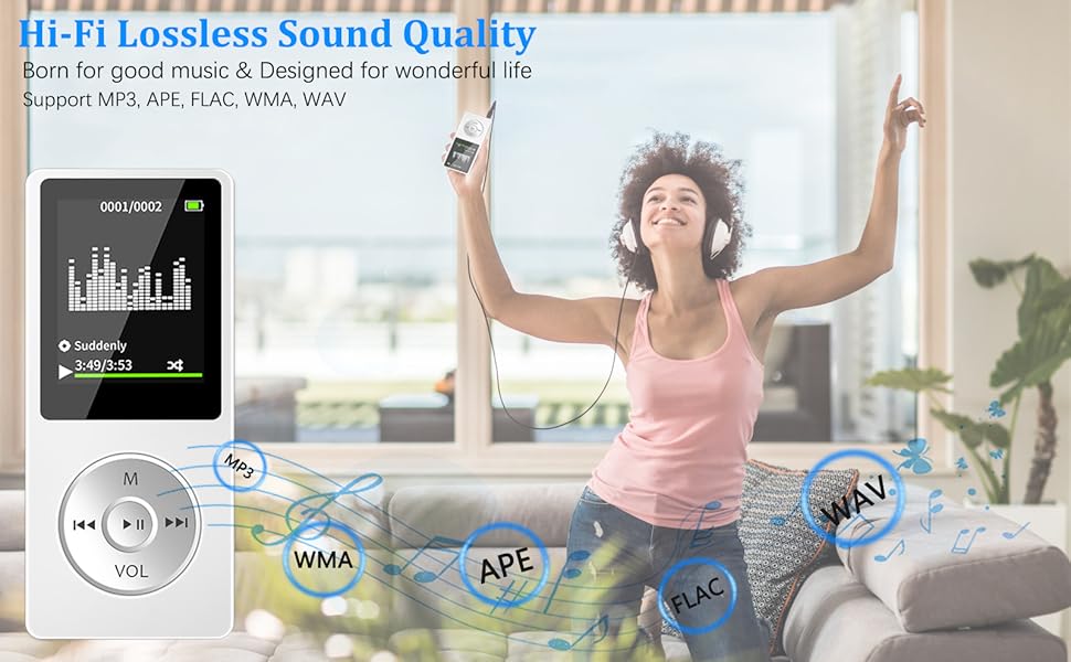Aigital MP3 music player adopts advanced DSP chip can output clear music and HiFi lossless music.