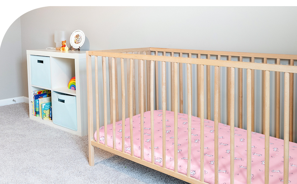 Mini Crib Sheets Set for Girls, 4 Pack, Mini Portable Crib Sheets for Girs (38" X