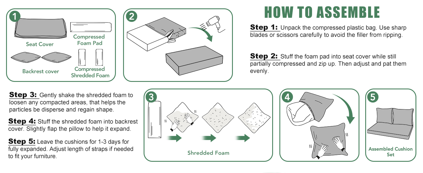 outdoor furniture cushions replacement sets