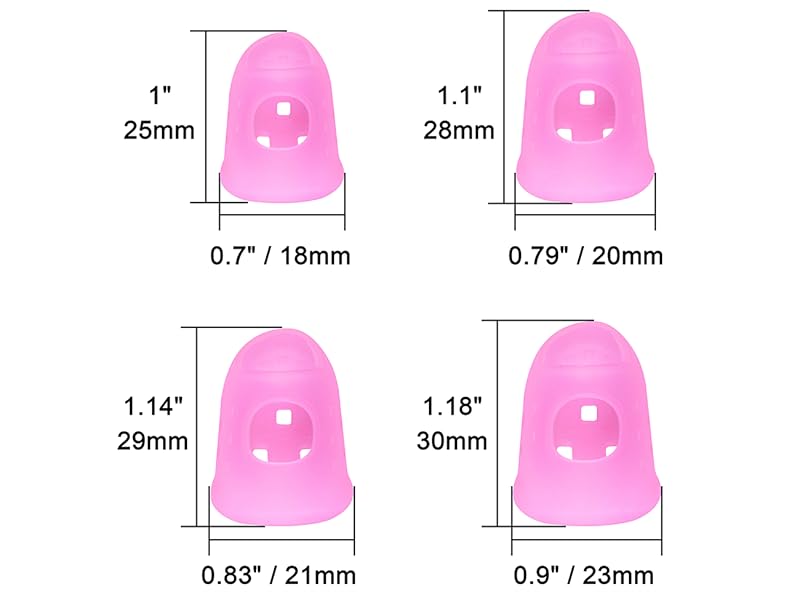 Wisdompro 16 Pcs Finger Tips, 4 Sizes Antislip and Reusable Silicone