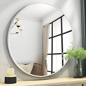 White Round Mirror 30 Inch, Circle Wall ... 19 Living Room