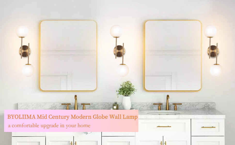 gold wall light globe 