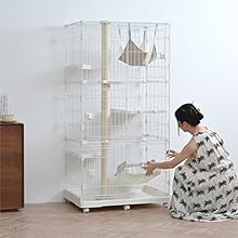Amazon.co.jp: キャットケージ 3段 爪とぎ一体ケージ 猫ケージ