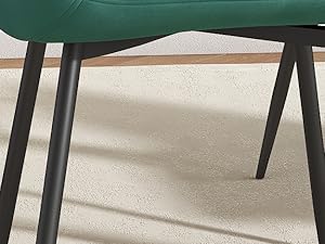 GOLDFAN Round Dining Table Set for 4 with Soft Velvet Chairs 90cm Modern White Kitchen Table and Chairs Set for Small Spaces, Dining Room, Office (White+Green) 20 2