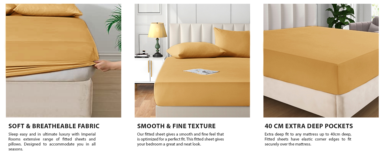FITTED SHEET 40 CM OCHRE