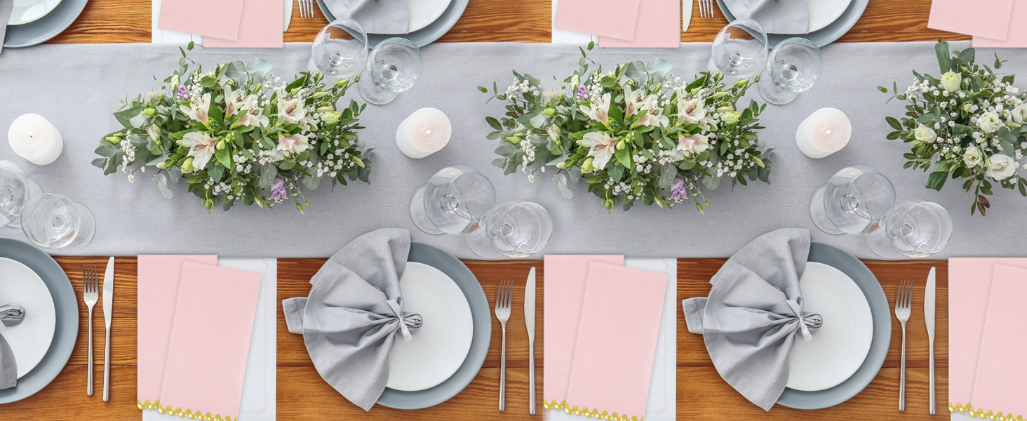 pink napkins