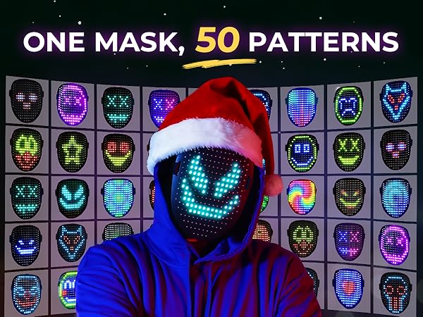Amazon.com: QAQ LED Mask Light Up Mask with Gesture Sensing, Cool