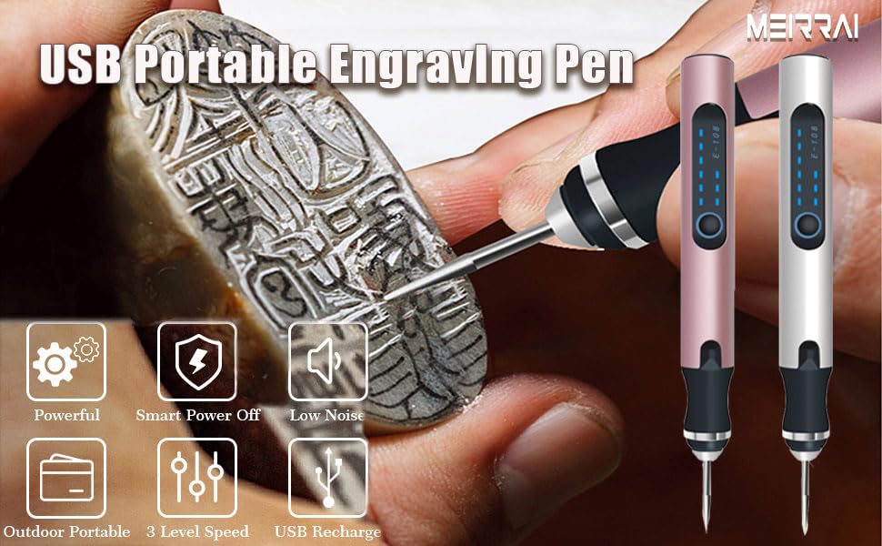 Electric Engraving Pen, Multi Engraving Tool Kit, USB Rechargeable