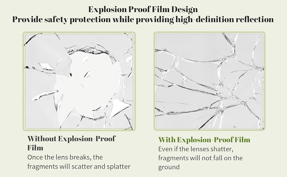 BEAUTYPEAK 24 Inch Round Mirror, Black Metal Frame Circle Mirror, Wall