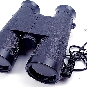Binoculars with neck strap detail