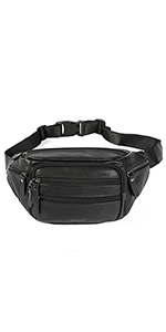 Leather Waist Bag Multiple Pockets