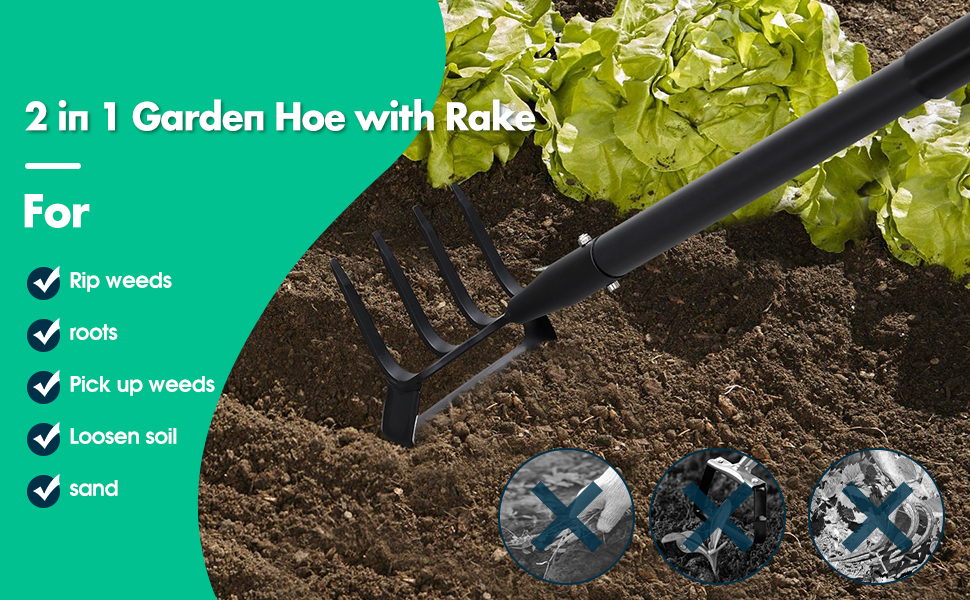 Gartenhacken zum Unkrautjäten, Werkzeug für Hacken mit Halterung für