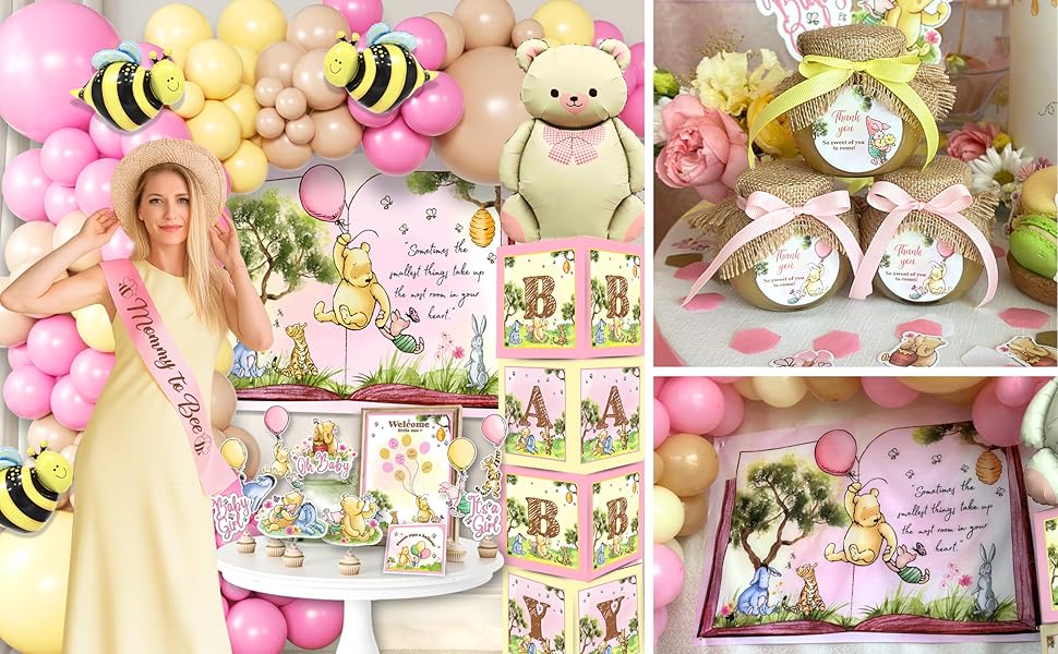 baby shower decorations for girl winnie the pooh theme winnie the pooh baby shower balloon arch