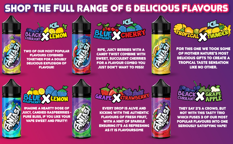 Fantasi Remix Blue Raspberry X Cherry Vape E Liquid with No Nicotine