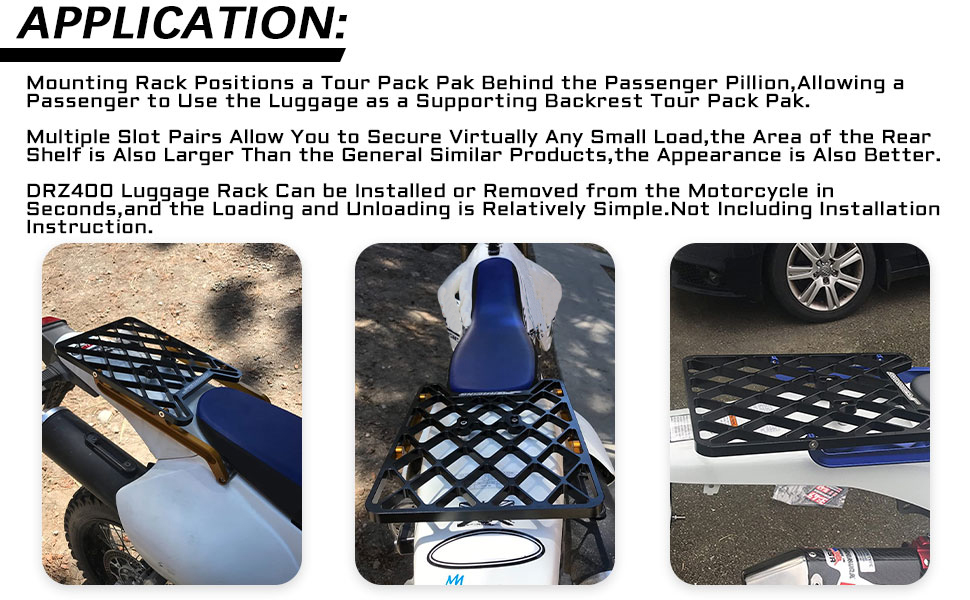 JFG Racing DRZ400 Rack,Motorcycle Behind Luggage Rack CNC