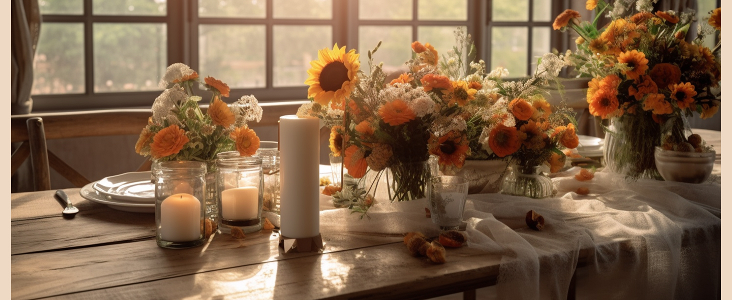white table runner