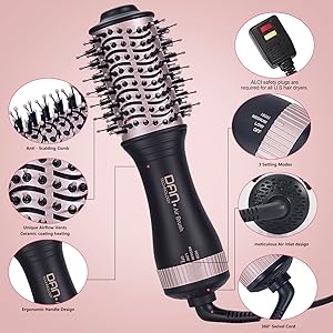 blowout hair rollers,black hair straightener brush,mini hair dryer brush,flat brush hair dryer