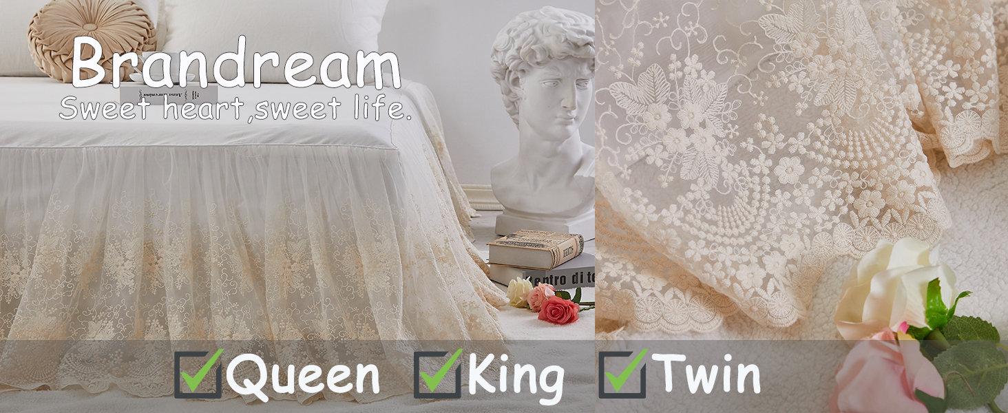 Brandream Lace Bed Skirt