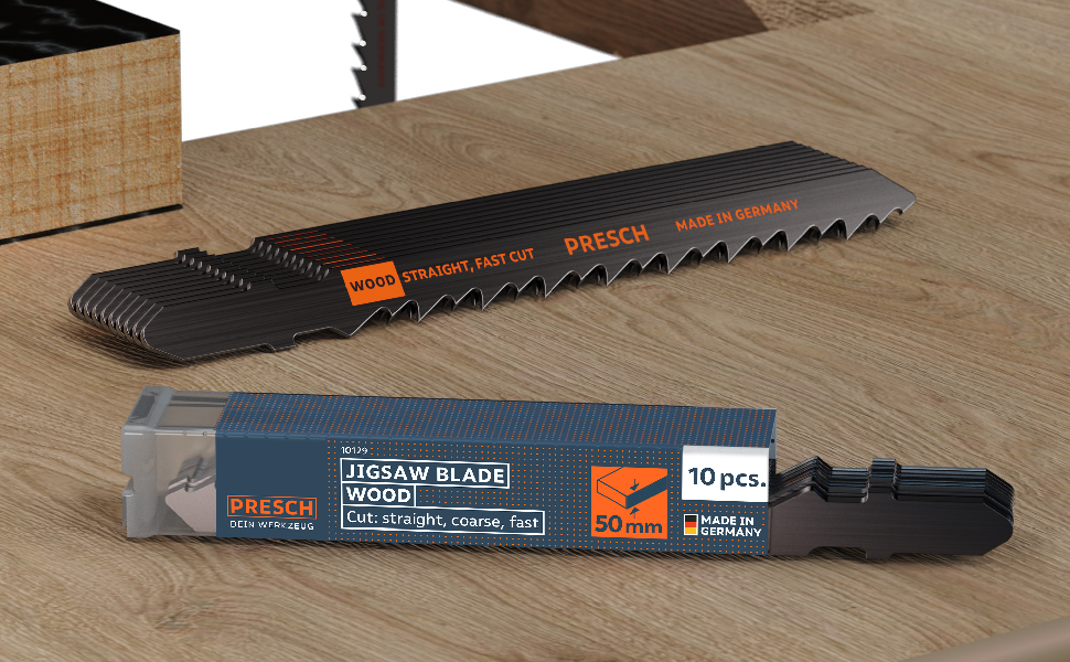 Presch Jigsaw blades Wood 10 pcs. (Fast, straight) Rapid, straight
