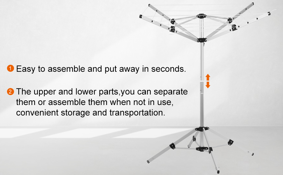 Tawdeez Portable Free Standing 4 Arm Rotary Washing Line,16M Camping Aluminium Clothes Dryer