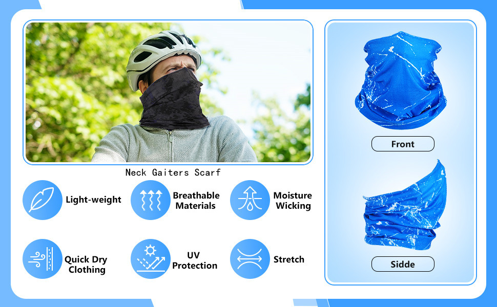 Neck Gaiters Scarf Sweat Sports Wrap Headband Face masks Elastic Absorbing Bandana Head Wraps