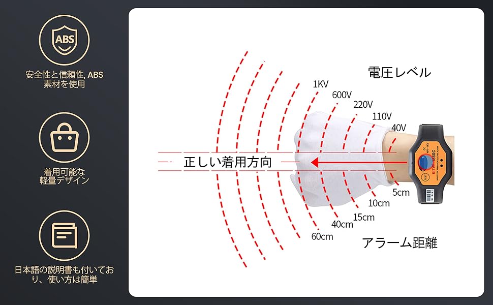 Amazon | EITAI電気計器 腕時計型活線接近警報器 40V-1kV