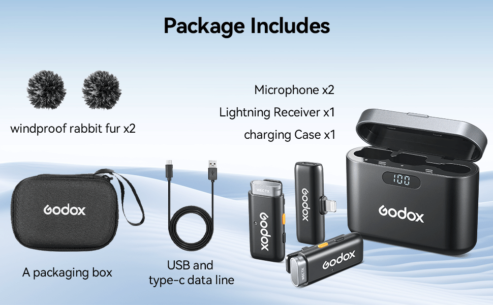 GODOX Wireless Microphone for iPhone with Charging Case
