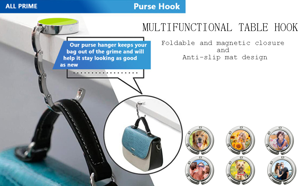 GMNAQDU Custom Purse Hook for Table Customized Handbag