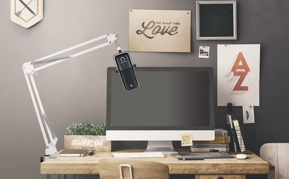 For Elgato Wave White Mic Arm, White Boom Arm Compatible