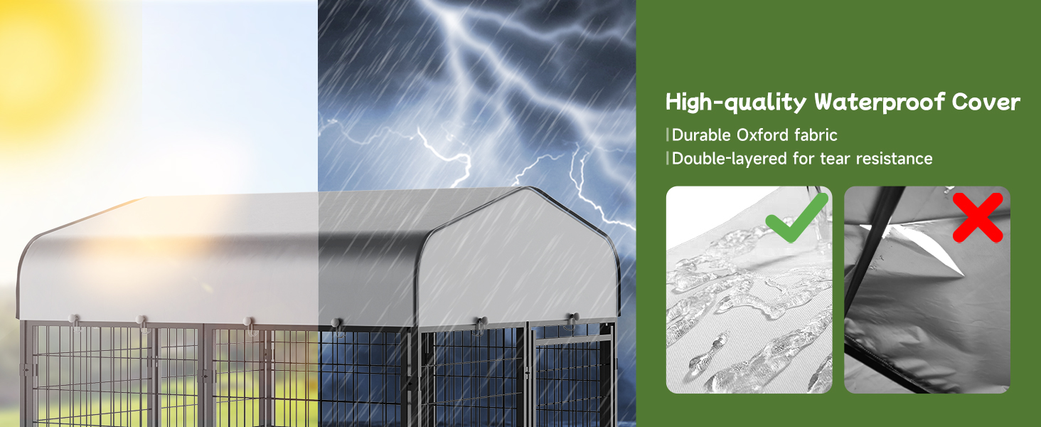 Guiferland Dog Kennel Pen Outside Outdoor Dog Run with