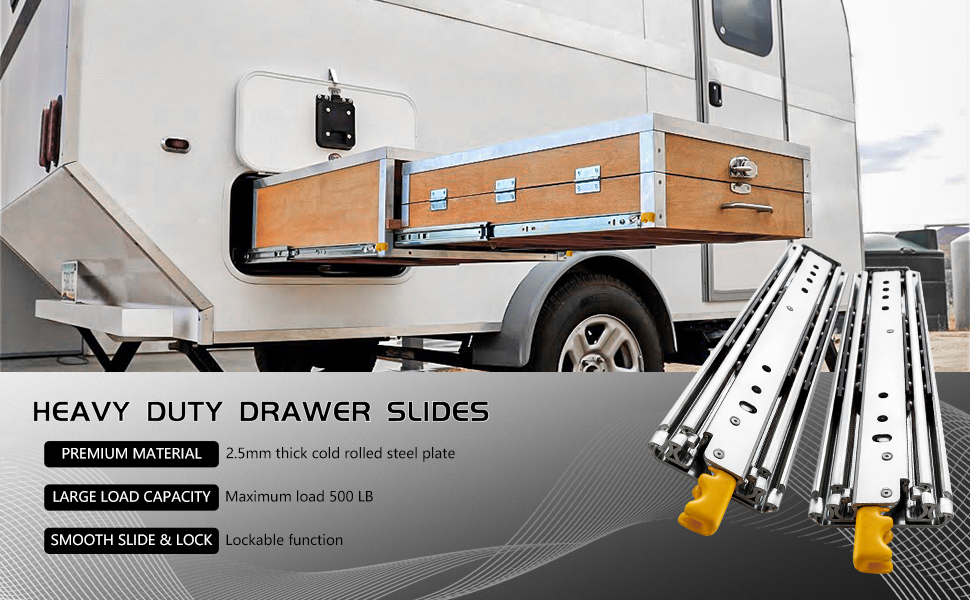 AOLISHENG Heavy Duty Drawer Slides 22 Inch with Lock Full Extension