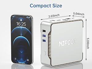 ミニPC Nipogi Mini PC Intel Celeron N5105 NiPoGi Mini PC,12GB DDR4/256GB M.2 SSD,Ιntel Celeron N5105