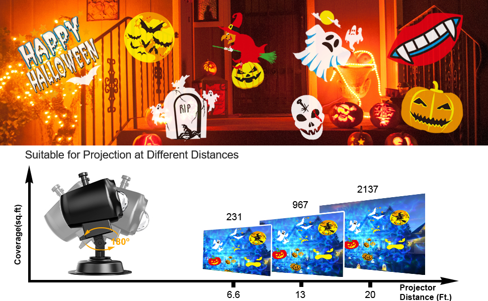 Halloween Projector Lights Outdoor, 13 Projection Card