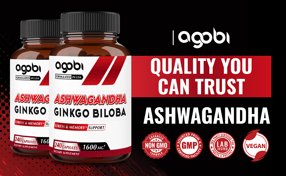 Agobi - Ashwagandha with Ginkgo Biloba - 1600 mg - 240 caps