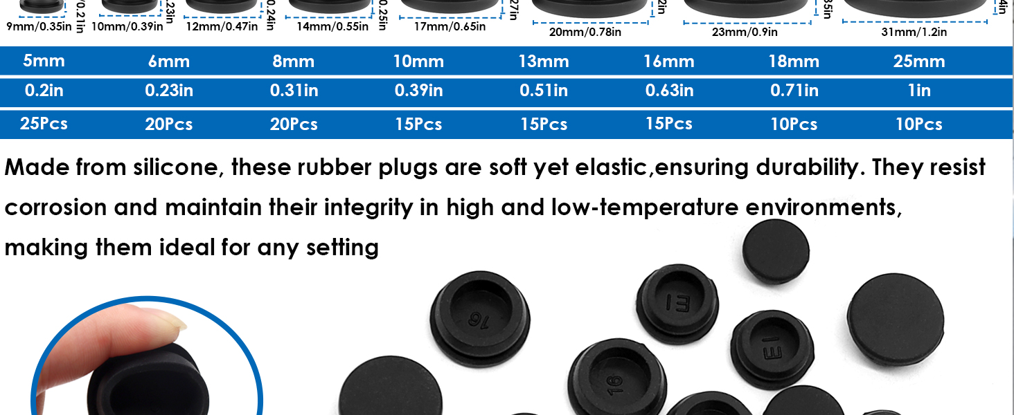 Rubber Plugs for Round Holes