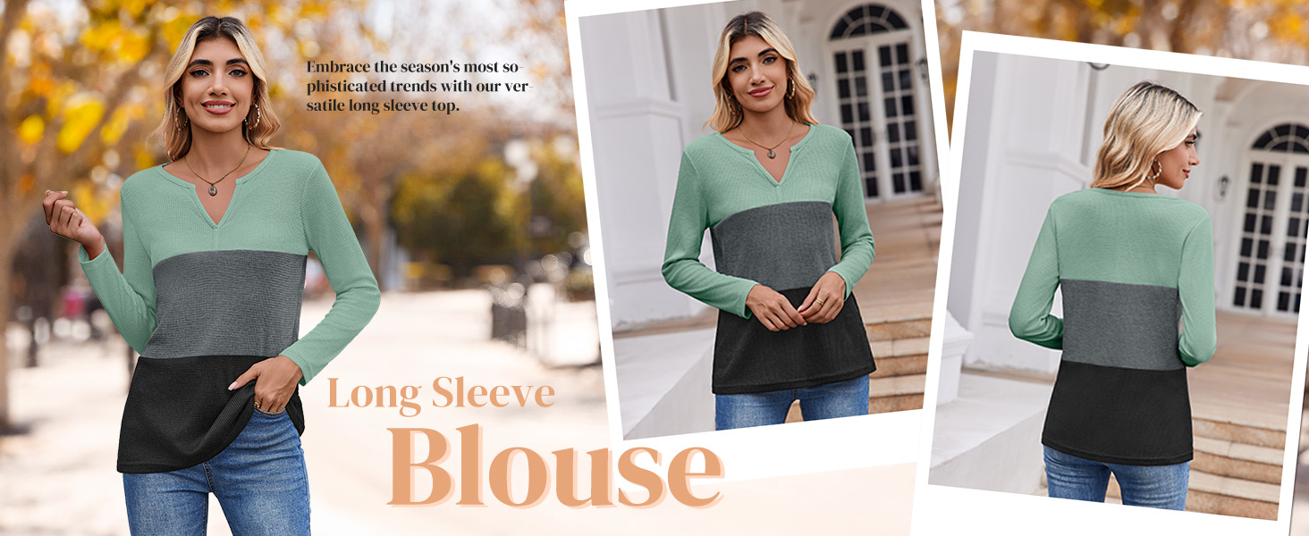 zeagoo waffle knit tops