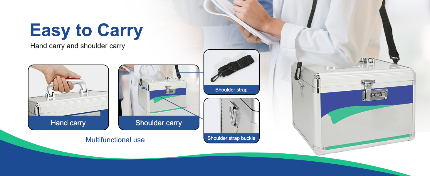 GODLONSEN GODLONSEN Medicine Lock Box Large With Code, Medicine Safe