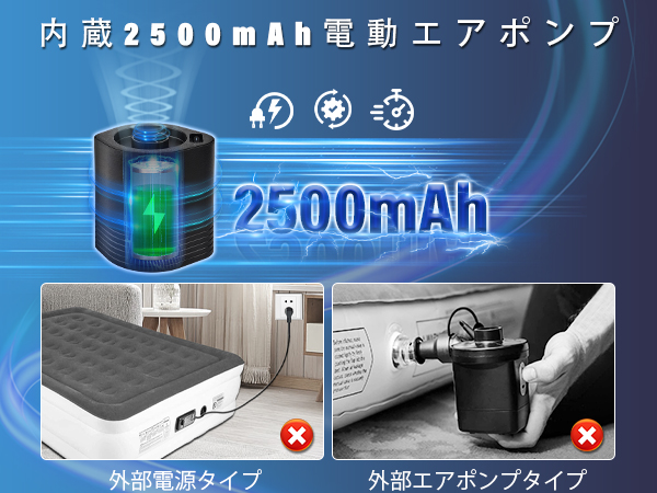 新品未使用　電動エアベット　ダブルサイズ　枕×2 補修布パッチ　日本語説明書付き imgrc0099432606.jpg