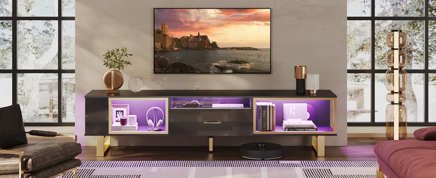 Bestier テレビ台 テレビボード 幅178cm TV台 55/65/70/75/80型対応 耐荷重127kg AV機器対応 おしゃれ 鏡面仕様