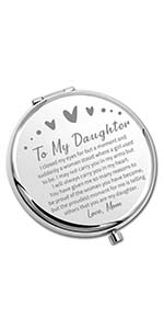 PLITI to My Daughter Compact Mirror from Mom Dad Daughter Graduation Gift