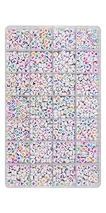 colorful letter beads