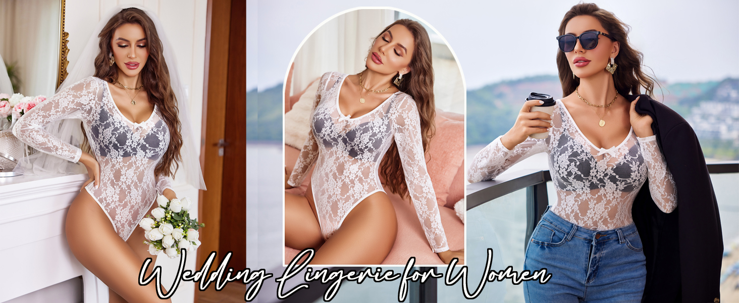 white lace bodysuit