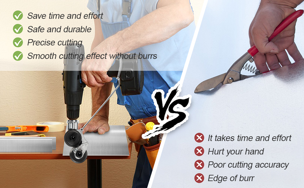 Electric Drill Shears, Metal Nibbler Drill Attachment, Fast Metal Plate