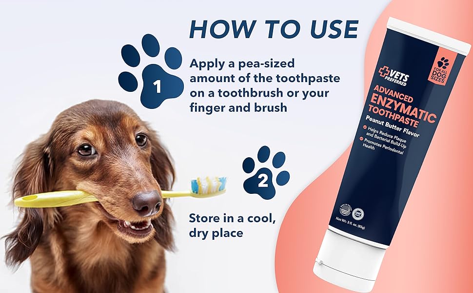 Enzymatic Toothpaste for Dogs, Safe & Natural Dog Toothpaste, Freshens Dog Breath
