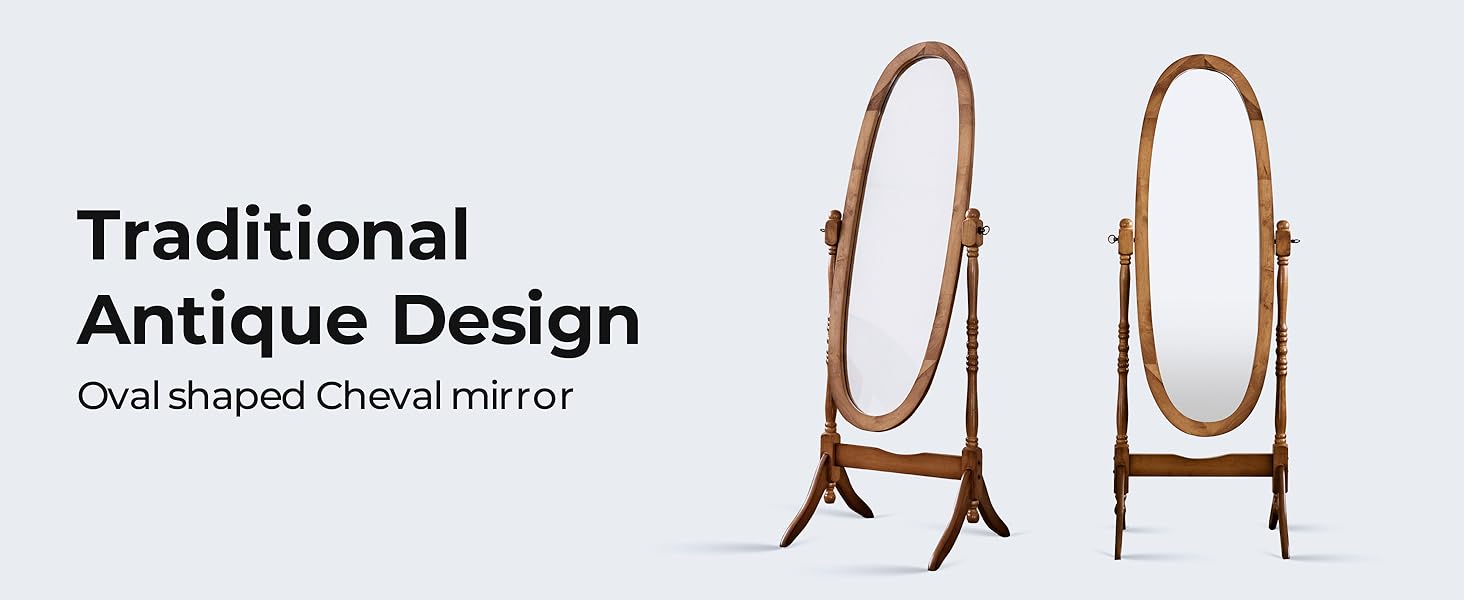 ashley antique full length oval arched tilting vanity bedroom standing wood wooden dressing mirror 